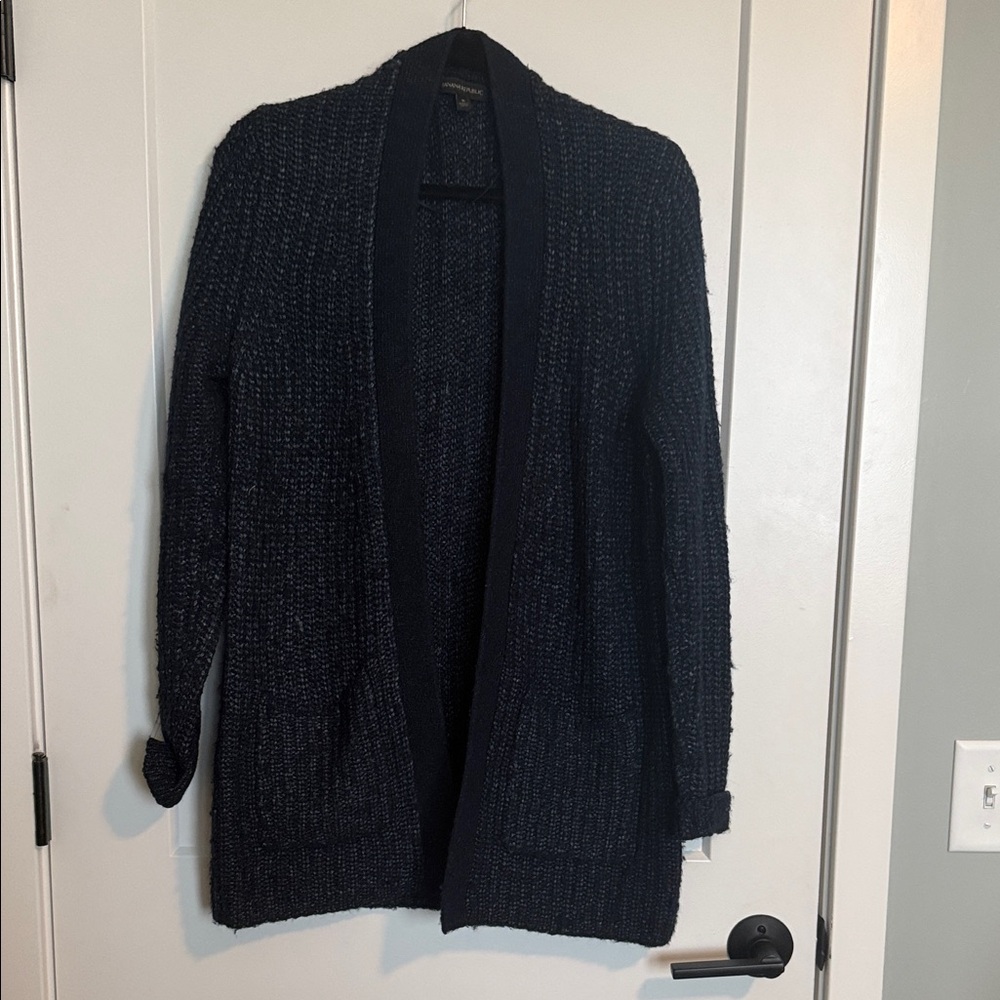 Banana Republic Navy Textured Cardigan